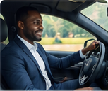 Professional driver operating a customer's vehicle